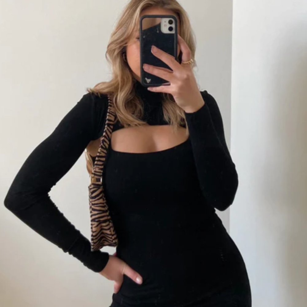 Princess Polly Carmen Mini Dress in Black